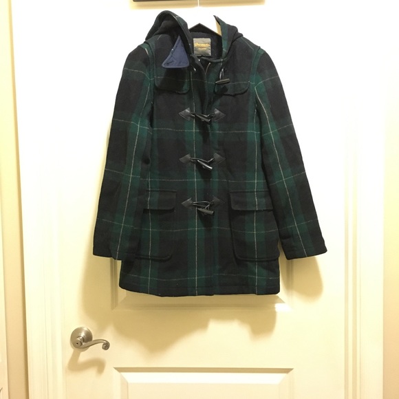 Plaid toggle Madewell coat with hood - Picture 2 of 4